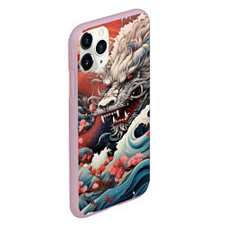 Чехол iPhone 11 Pro матовый Морской дракон Irezumi, цвет: 3D-розовый — фото 2