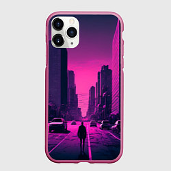 Чехол iPhone 11 Pro матовый Мёртвый розовый город, цвет: 3D-малиновый