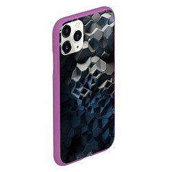 Чехол iPhone 11 Pro матовый Каменная текстура, цвет: 3D-фиолетовый — фото 2