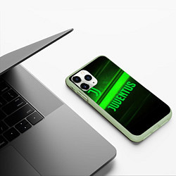 Чехол iPhone 11 Pro матовый Juventus green line, цвет: 3D-салатовый — фото 2