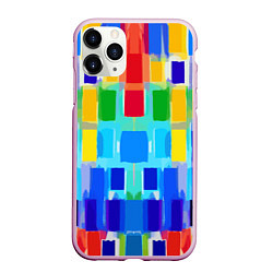 Чехол iPhone 11 Pro матовый Colorful strips - pop art - vogue, цвет: 3D-розовый