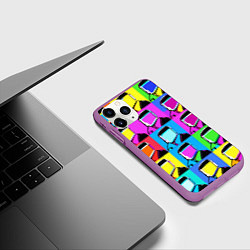 Чехол iPhone 11 Pro матовый Pop art - abstraction - vogue, цвет: 3D-фиолетовый — фото 2