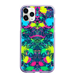 Чехол iPhone 11 Pro матовый Colorful blots - expressionism - vogue, цвет: 3D-светло-сиреневый