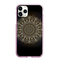 Чехол iPhone 11 Pro матовый Костяная мандала, цвет: 3D-розовый