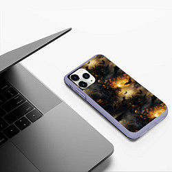 Чехол iPhone 11 Pro матовый Ночная мышь, цвет: 3D-светло-сиреневый — фото 2