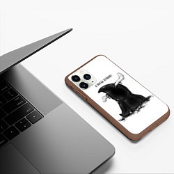 Чехол iPhone 11 Pro матовый Маленький мазутный монстрик хочет кушать, цвет: 3D-коричневый — фото 2