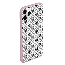 Чехол iPhone 11 Pro матовый Черепа и кости, цвет: 3D-розовый — фото 2