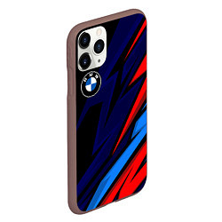 Чехол iPhone 11 Pro матовый BMW - m colors and black, цвет: 3D-коричневый — фото 2