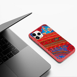 Чехол iPhone 11 Pro матовый Воздушные Узоры, цвет: 3D-красный — фото 2