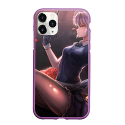 Чехол iPhone 11 Pro матовый Touhou Project Сакуя Izayoi, цвет: 3D-фиолетовый