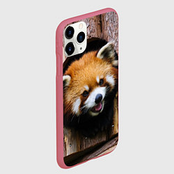Чехол iPhone 11 Pro матовый Красная панда в дереве, цвет: 3D-малиновый — фото 2