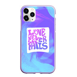 Чехол iPhone 11 Pro матовый Love neve fails, цвет: 3D-светло-сиреневый
