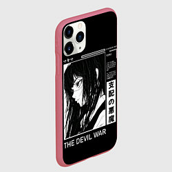 Чехол iPhone 11 Pro матовый Йор демон войны - Человек бензопила, цвет: 3D-малиновый — фото 2