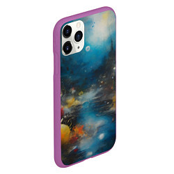 Чехол iPhone 11 Pro матовый Абстрактная живопись в стиле импрессионизма, цвет: 3D-фиолетовый — фото 2