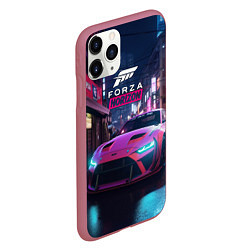 Чехол iPhone 11 Pro матовый Forza night racing, цвет: 3D-малиновый — фото 2