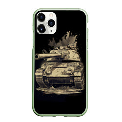 Чехол iPhone 11 Pro матовый Русский танк т54, цвет: 3D-салатовый