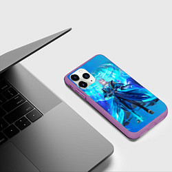 Чехол iPhone 11 Pro матовый Нёвиллет Геншин Импакт, цвет: 3D-фиолетовый — фото 2