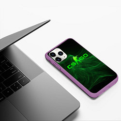 Чехол iPhone 11 Pro матовый CSGO green lines, цвет: 3D-фиолетовый — фото 2
