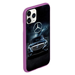 Чехол iPhone 11 Pro матовый Mercedes Benz black, цвет: 3D-фиолетовый — фото 2