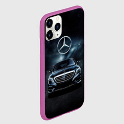 Чехол iPhone 11 Pro матовый Mercedes Benz black, цвет: 3D-фиолетовый — фото 2