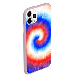 Чехол iPhone 11 Pro матовый Тай-дай Российский флаг, цвет: 3D-розовый — фото 2