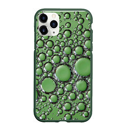 Чехол iPhone 11 Pro матовый Пузыри в зелёной жидкости, цвет: 3D-темно-зеленый