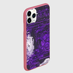 Чехол iPhone 11 Pro матовый Киберпанк заражение фиолетовое, цвет: 3D-малиновый — фото 2