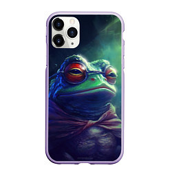 Чехол iPhone 11 Pro матовый Пепе мем лягушка, цвет: 3D-светло-сиреневый