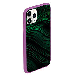 Чехол iPhone 11 Pro матовый Dark green texture, цвет: 3D-фиолетовый — фото 2