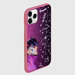 Чехол iPhone 11 Pro матовый Лил Пип тату фиолетовый, цвет: 3D-малиновый — фото 2