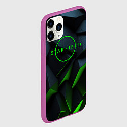 Чехол iPhone 11 Pro матовый Starfield black green logo, цвет: 3D-фиолетовый — фото 2
