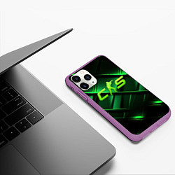 Чехол iPhone 11 Pro матовый CS2 green background, цвет: 3D-фиолетовый — фото 2