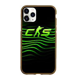 Чехол iPhone 11 Pro матовый CS2 green logo, цвет: 3D-коричневый