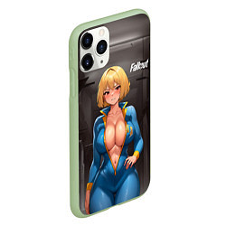 Чехол iPhone 11 Pro матовый Fallout anime girl, цвет: 3D-салатовый — фото 2