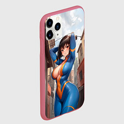 Чехол iPhone 11 Pro матовый Girl anime Fallout, цвет: 3D-малиновый — фото 2