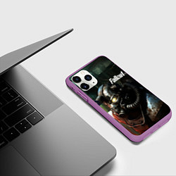 Чехол iPhone 11 Pro матовый Fallout dark style, цвет: 3D-фиолетовый — фото 2