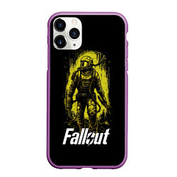 Чехол iPhone 11 Pro матовый Fallout green style, цвет: 3D-фиолетовый
