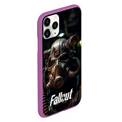 Чехол iPhone 11 Pro матовый Fallout man, цвет: 3D-фиолетовый — фото 2