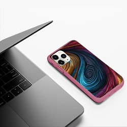 Чехол iPhone 11 Pro матовый Gradient madness, цвет: 3D-малиновый — фото 2