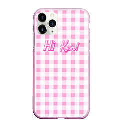 Чехол iPhone 11 Pro матовый Hi Ken - фраза и костюм Барби, цвет: 3D-розовый