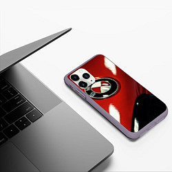 Чехол iPhone 11 Pro матовый Знак бмв на капоте, цвет: 3D-серый — фото 2