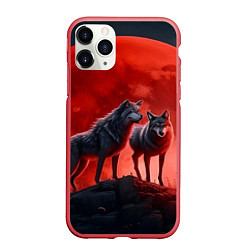 Чехол iPhone 11 Pro матовый Кровавая луна, цвет: 3D-красный