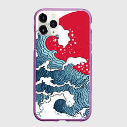 Чехол iPhone 11 Pro матовый Страна восходящего солнца - большая волна, цвет: 3D-фиолетовый
