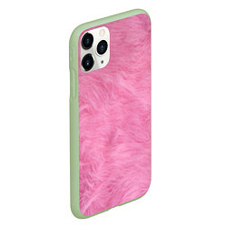 Чехол iPhone 11 Pro матовый Розовая шерсть, цвет: 3D-салатовый — фото 2