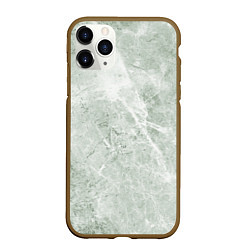 Чехол iPhone 11 Pro матовый Зелёный мрамор, цвет: 3D-коричневый