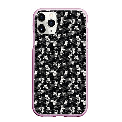 Чехол iPhone 11 Pro матовый Камуфляж с котиками, цвет: 3D-розовый