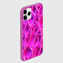 Чехол iPhone 11 Pro матовый Розовые абстрактные трубочки, цвет: 3D-фиолетовый — фото 2