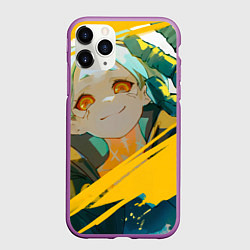 Чехол iPhone 11 Pro матовый Cyberpunk Edgerunners Ребекка, цвет: 3D-фиолетовый