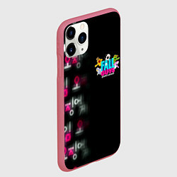 Чехол iPhone 11 Pro матовый Игра в кальмара x Fall Guys, цвет: 3D-малиновый — фото 2
