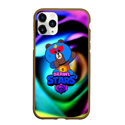 Чехол iPhone 11 Pro матовый Brawl stars neon teddy